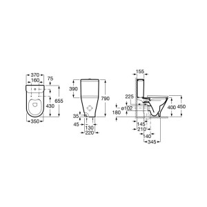 The gap round réservoir avec alimentation par-dessous avec mécanisme 3/4,5l - ROCA A3410N0000 