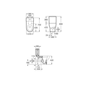 Reservoir avec alimentation par dessous 3/6L blanc MERIDIAN - ROCA A34124H000 