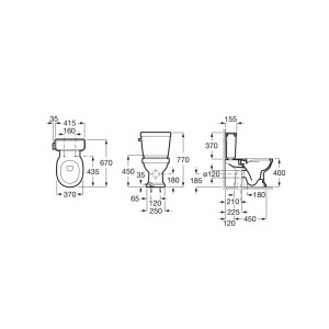 Cuvette de WC Rimless à évacuation duale CARMEN - ROCA A3420A7000 