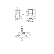 Cuvette de WC confort en porcelaine à évacuation duale Blanc MERIDIAN - ROCA A34224H000 