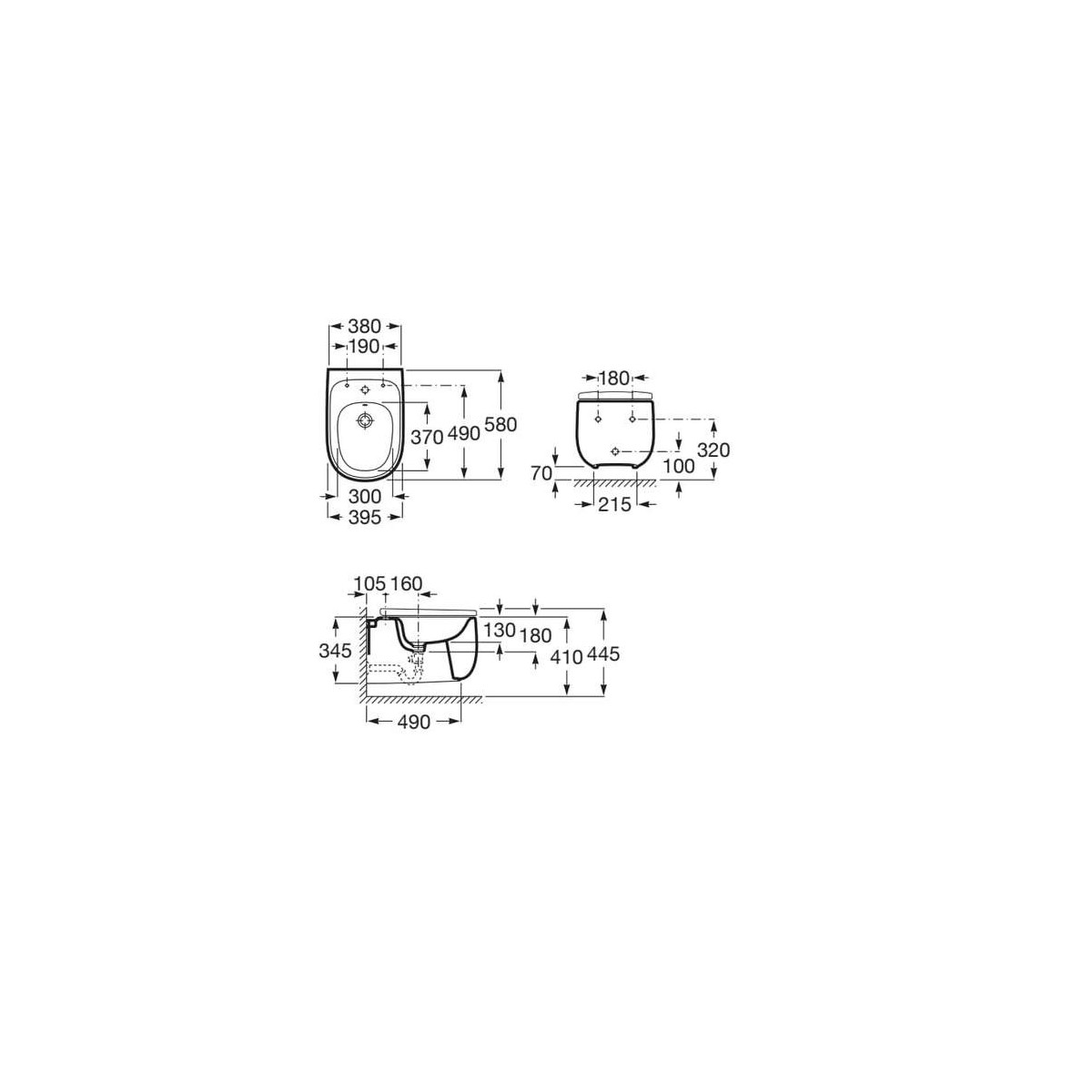 Beyond Bidet Suspendu Perce Blan - ROCA A3570B6000 