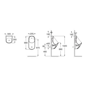 Proton Urinoir Suspendu Alim Sup Rimless - ROCA A3590J2000 