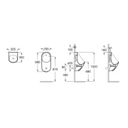 Proton Urinoir Suspendu Alim Arriere Rimless - ROCA A3590J3000 