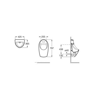 Euret Urinoir Electronique(À Piles 1,5Vaa)(Battery) Blanc - ROCA A35945E000 