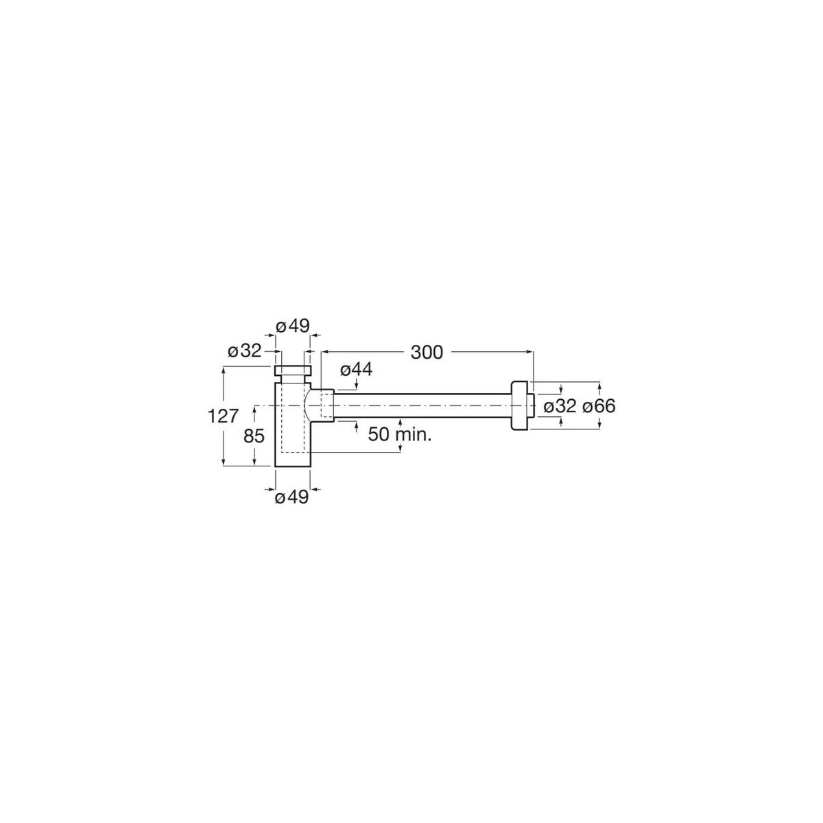 Siphon laiton blanc mat - ROCA A5064070B0 