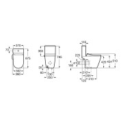 In-wash ona au sol rimless avec réservoir (3/4,5 l) abattant frein de chute - ROCA A803151S01 