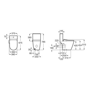 In-wash ona au sol rimless avec réservoir (3/4,5 l) abattant frein de chute - ROCA A803151S01 