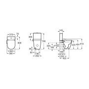 In-wash ona wc lavant au sol compact rimless réservoir (3/4,5l) émail supraglaze - ROCA A803461S01 