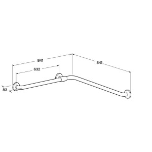 Access pro poignée d'angle 3 points de fixations 800 x 800 mm en vinyle blanc - ROCA A816938P30 