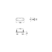 Hotels round patère double blanc mat - ROCA A817571B00 