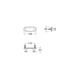 Hotels round patère double blanc mat - ROCA A817571B00 