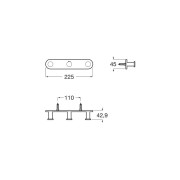 Hotels round patère triple blanc mat - ROCA A817572B00 