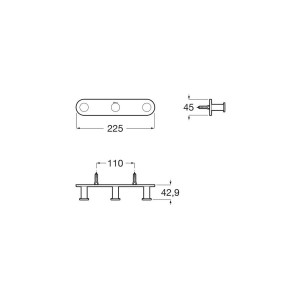 Hotels round patère triple blanc mat - ROCA A817572B00 