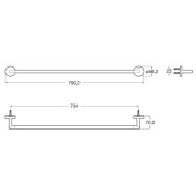 Hotel'S Round Porte-Serviettes Barre 750Mm Noir Mat-Roca A817573C40 