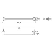 Hotel's round porte-serviettes barre 600 mm cuivre brossé - ROCA A817574RM0 