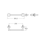 Hotels round porte-serviettes barre 300 mm rose gold - ROCA A817576RG0 
