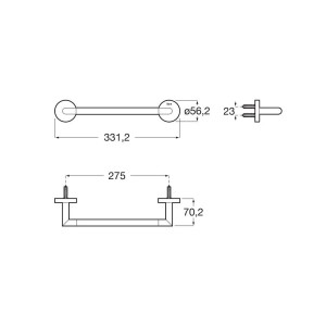 Hotels round porte-serviettes barre 300 mm or brossé - ROCA A817576VA0 