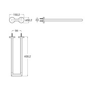 Hotels porte-serviettes double barre 400mm blanc mat - ROCA A817577B00 