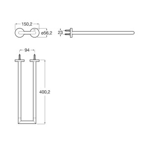 Hotel'S Round Porte-Serviettes Double 400Mm Chromé-Roca A817577C00 