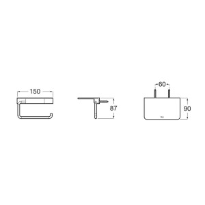 Hotels round porte-papier rouleau avec couvercle acier inoxydable - ROCA A817581SM0 