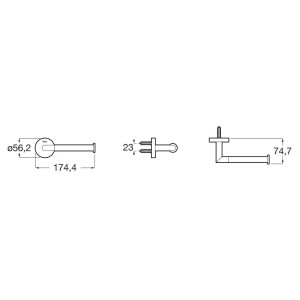 Hotel's round porte-papier rouleau graphite brossé - ROCA A817582GM0 