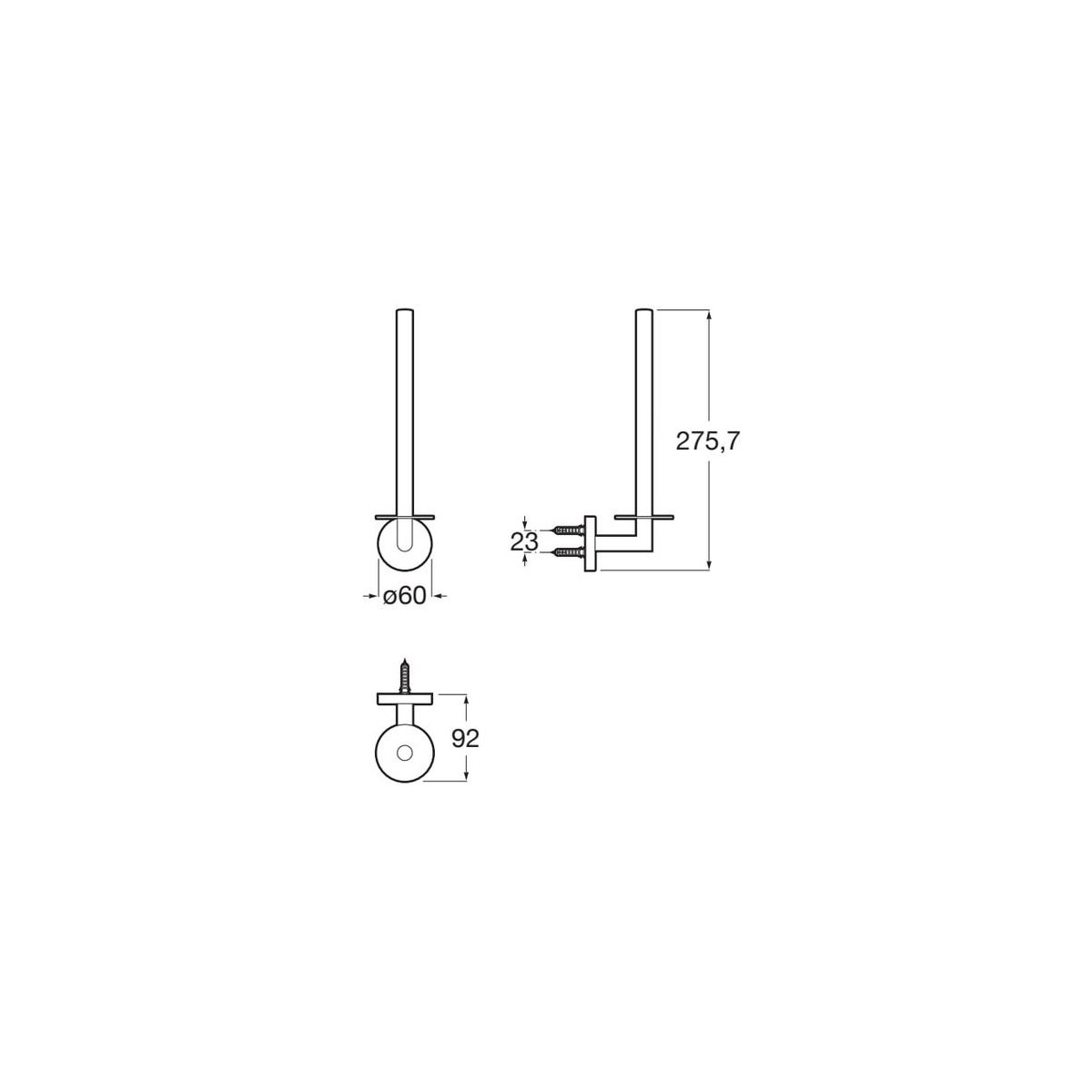 Hotel'S Round Porte-Papier Réserve Double Chromé-Roca A817585C00 