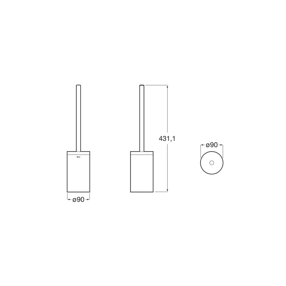 Hotel'S Round Porte-Balayette À Poser Noir Mat-Roca A817586C40 