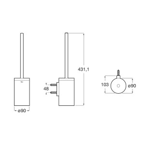 Hotels round porte-balayette mural acier inoxydable - ROCA A817587SM0 