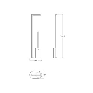 Hotel'S Round Porte-Balayette Et Porte-Papier Chromé-Roca A817588C00 