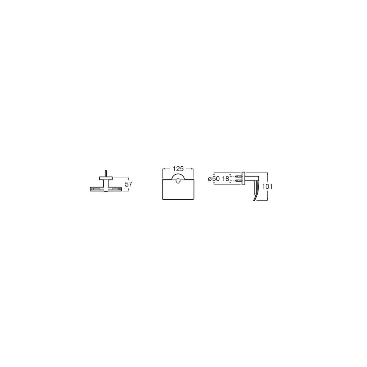 Compas  Porte-Papier Rouleau Avec Couvercle Chromé - ROCA A817677C00 