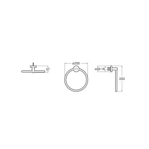 Compas Porte-Serviettes Anneau Ø200Mm Chromé - ROCA A817681C00 
