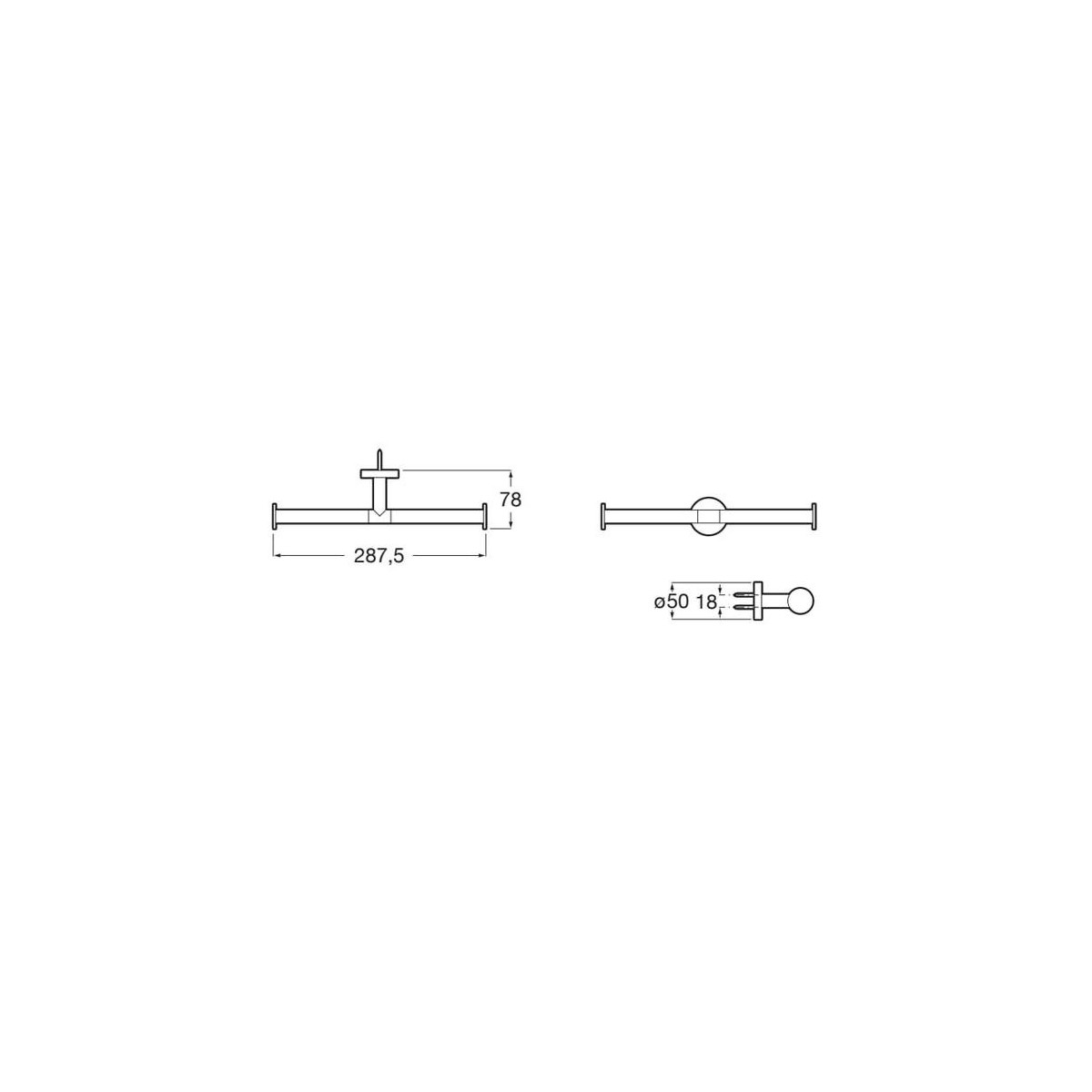Compas Porte-Papier Rouleau Double Chromé - ROCA A817687C00 