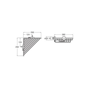 Compas Porte-Savon D'Angle Grille 250X250Mm Chromé - ROCA A817697C00 