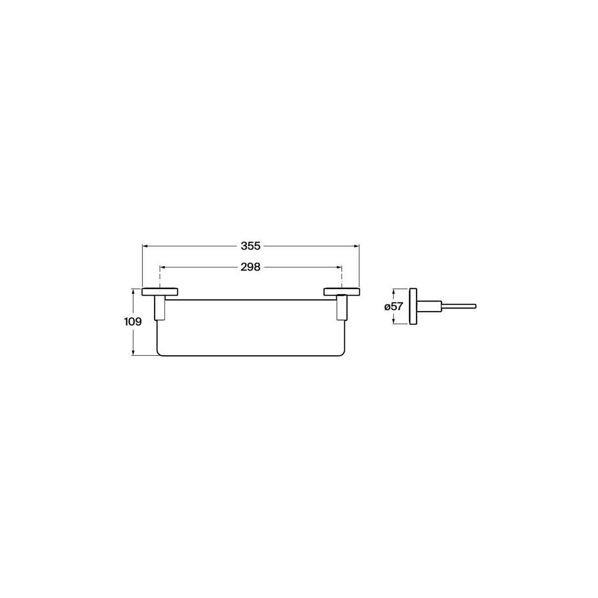 Victoria round tablette en verre à coller ou à visser 350 mm chromé - ROCA A817746C00 