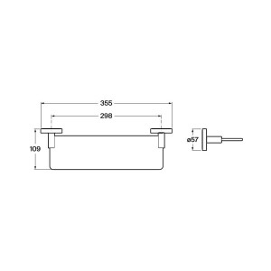Victoria round tablette en verre à coller ou à visser 350 mm chromé - ROCA A817746C00 
