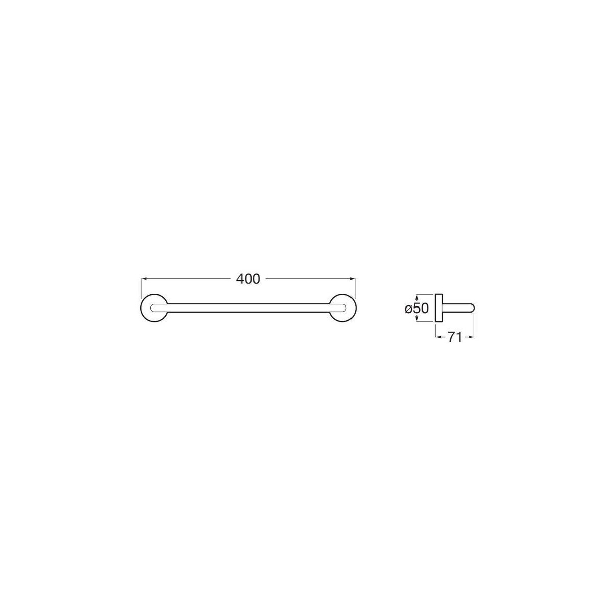 Allegro porte-serviettes 400 mm noir mat - ROCA A817868NB0 
