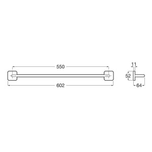 Victoria square Porte-serviettes barre 600mm noir mat - ROCA A817884NB0 