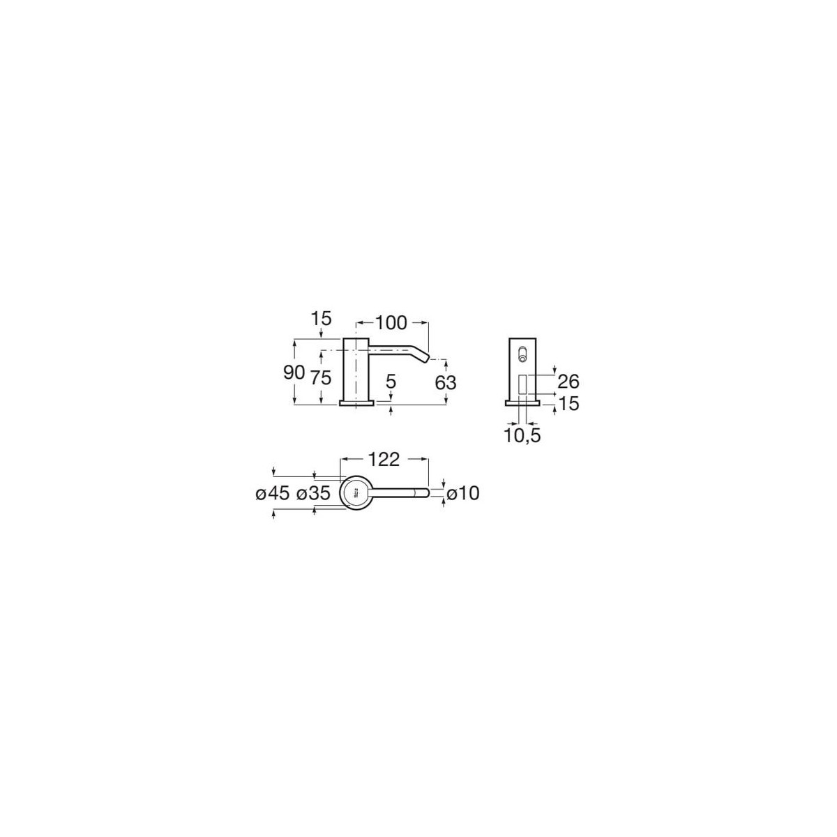 Ona Distr Électronique De Liquide Sur Plan (Secteur) Chromé-Roca A818014C00 
