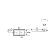 Victoria 90 évier inox 2 cuves avec vidages 900x490x155 mm - ROCA A872901A01 