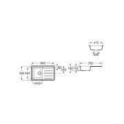 Victoria 80ed évier inox 1 cuve 1 égouttoir à droite 800x490x155 mm - ROCA A873801A01 