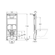 Duplo S bâti-support WC mural réservoir double chasse (3/6, 3/4,5 ou 2/4 litres) - ROCA A8900A0020 