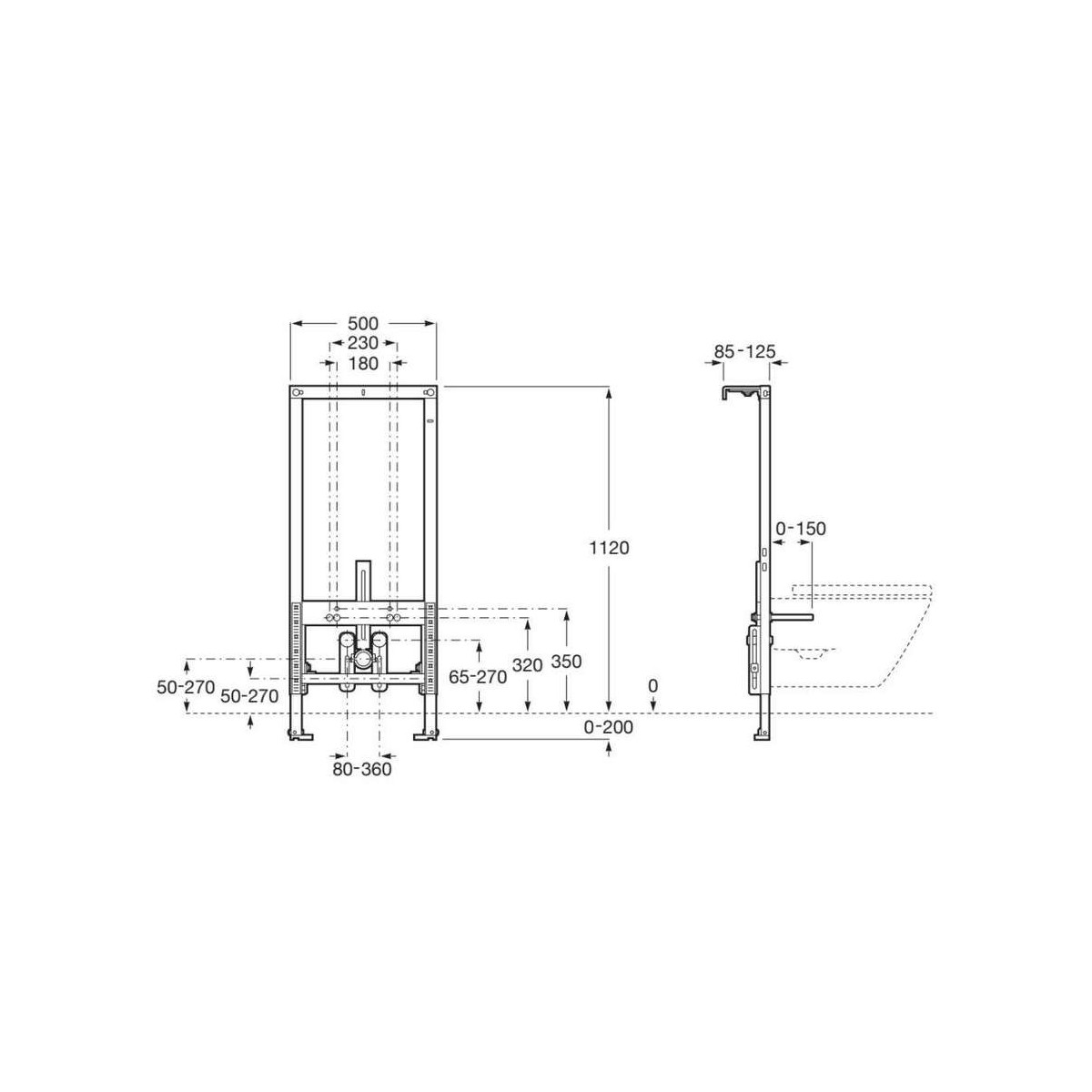 Duplo s bâti-support pour bidet (sans réservoir) - ROCA A8900F1200 