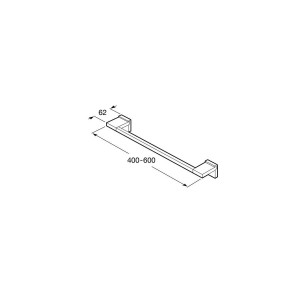 Rubik Porte-Serviettes Barre 400 Noir Mat - ROCA A816846024 