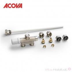 Pack Robinetterie thermostatisable monopoint monotube / bitube droit chromé - ACOVA 841248