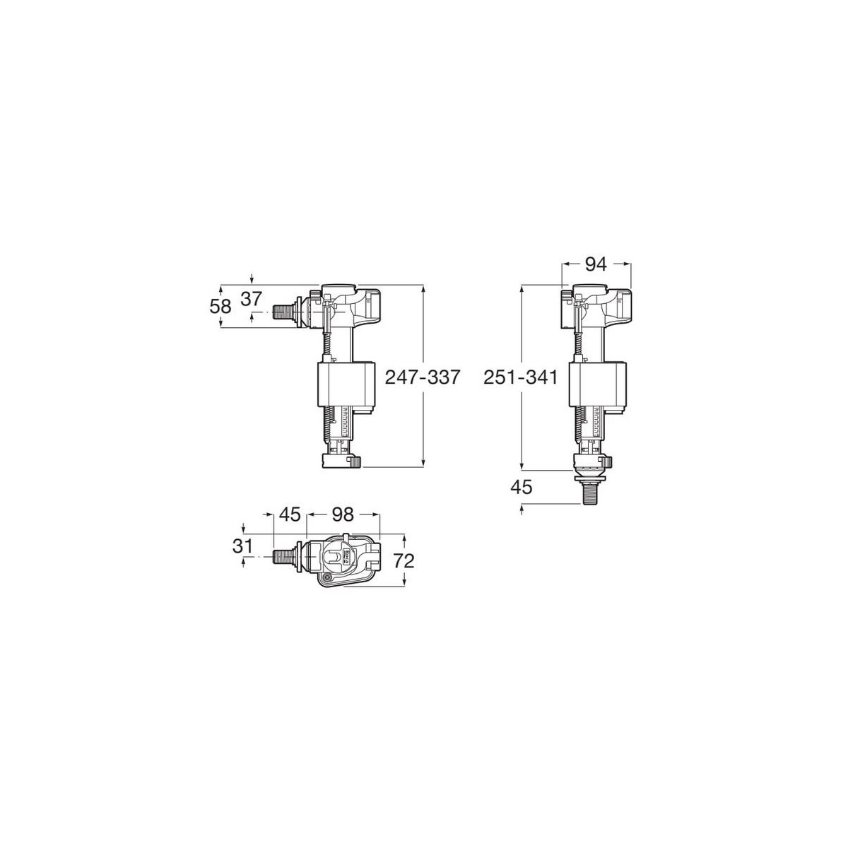 Robinet d'alimentation double a8 3/8' en laiton - ROCA A822509200 