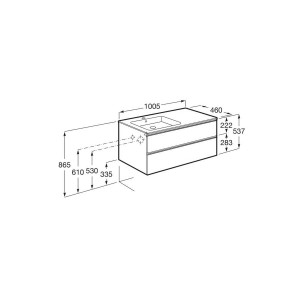 The Gap Unik 2T Lav Gche 1000Mm Blanc Brillant - ROCA A851481806 