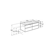 The Gap Unik 4 Tiroirs 1200 Mm Noyer/Poignées Noires - ROCA A851483517 