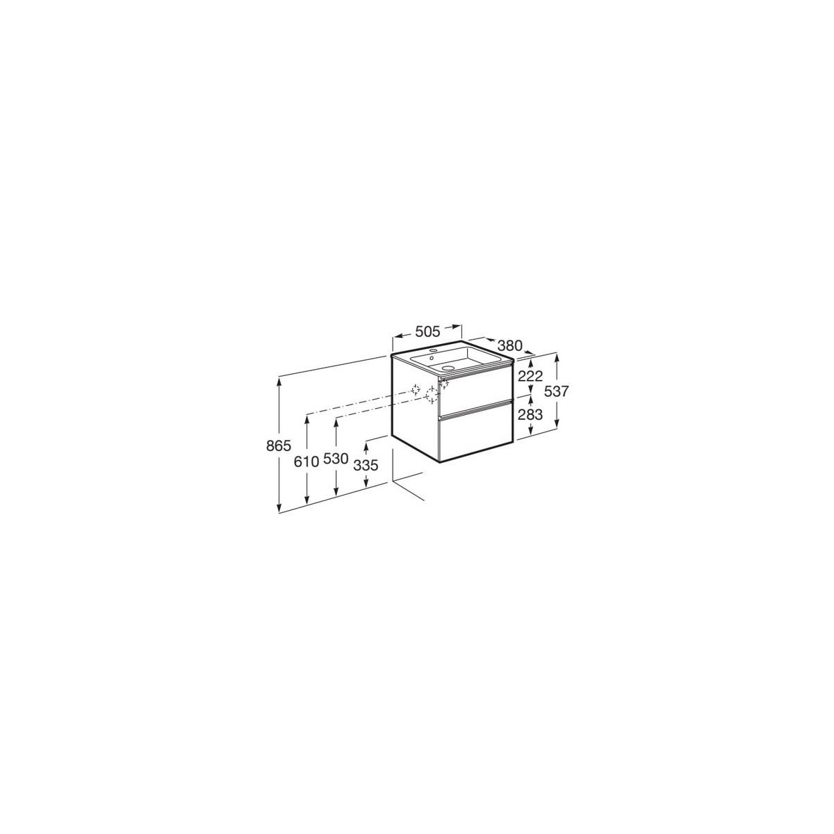 The Gap Unik Cpt 2T 500Mm Blanc Brillant - ROCA A851494806 