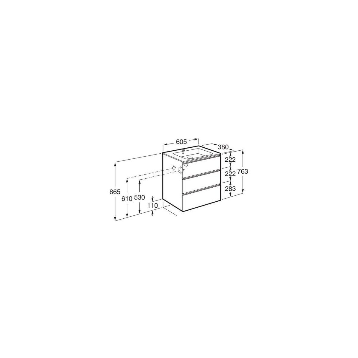 The Gap Unik Cpt 3T 600Mm Frêne Nordic - ROCA A851498434 