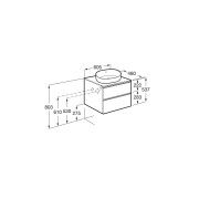 The Gap Meuble 2T Pour Vasque À Poser 600 Mm Bleu Mat/ Poignées Noires - ROCA A851500548 